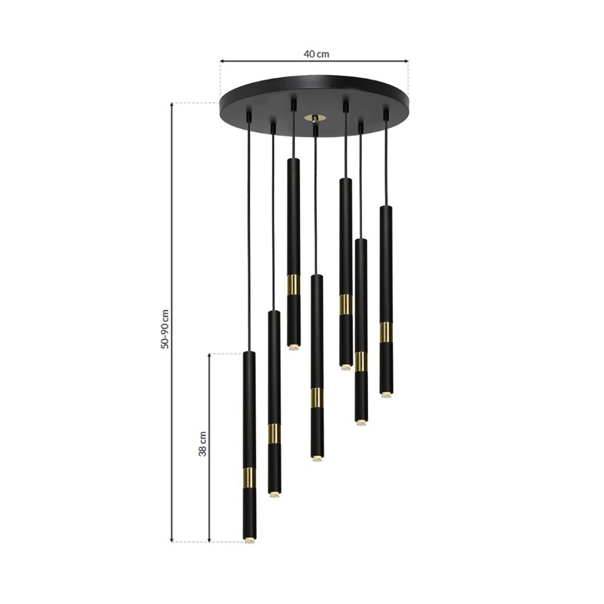LED-Kronleuchter an Schnur MONZA 7xG9/7W/230V