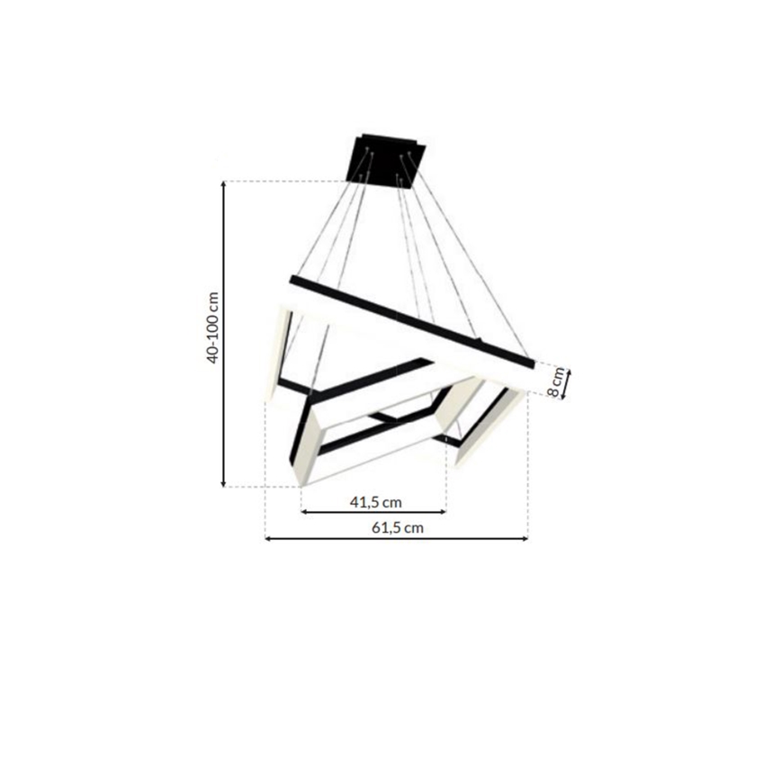LED-Kronleuchter an Schnur NERO 2xLED/80W/230V
