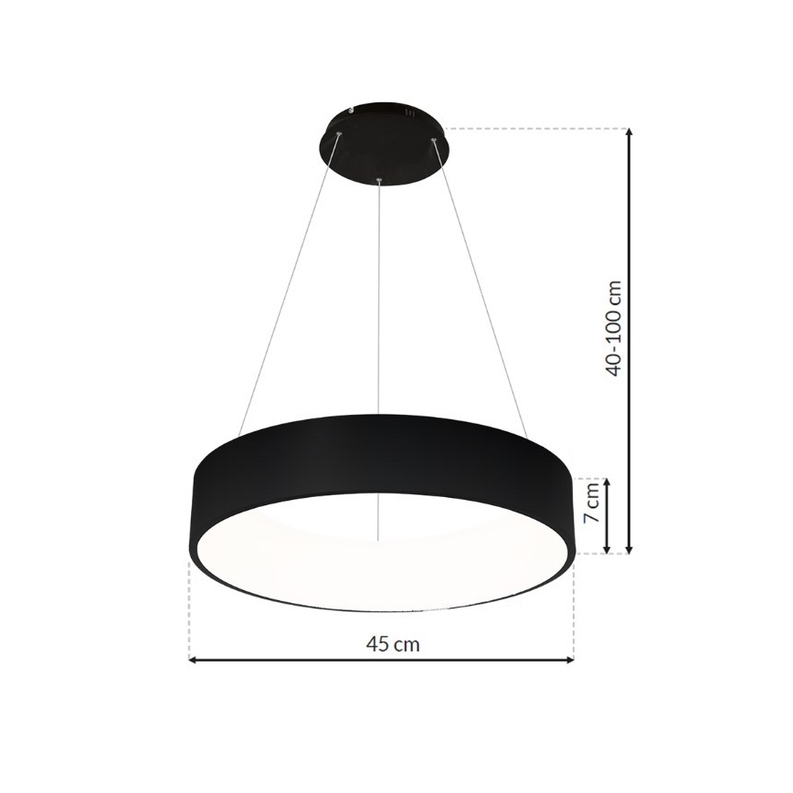 LED-Kronleuchter an Schnur OHIO BLACK LED/24W/230V