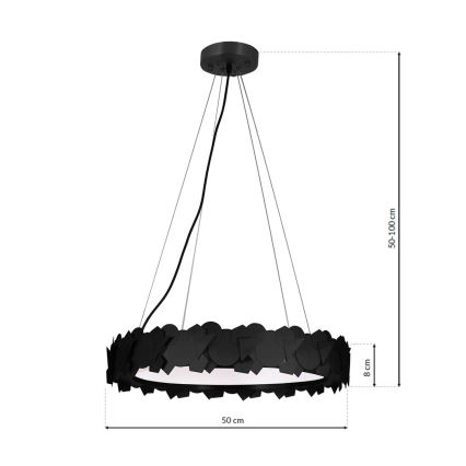 LED-Kronleuchter an Schnur SOHO 1xLED/24W/230V schwarz