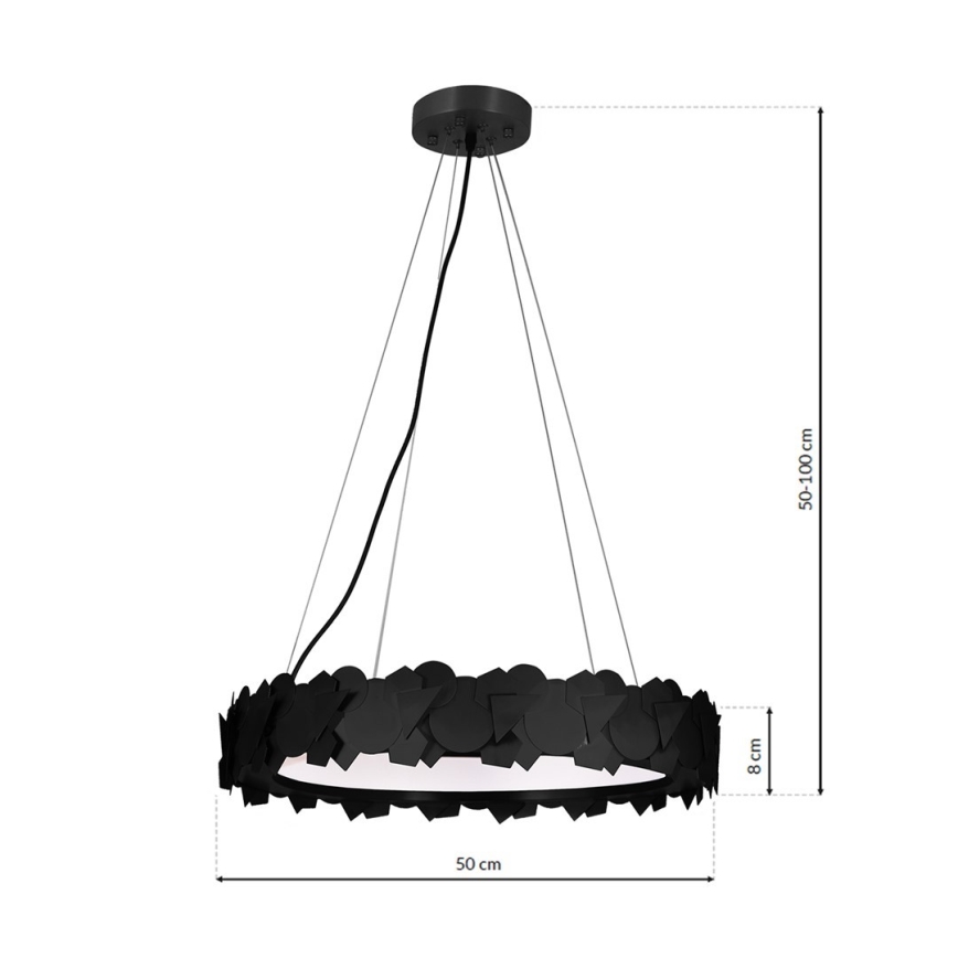 LED-Kronleuchter an Schnur SOHO 1xLED/24W/230V schwarz
