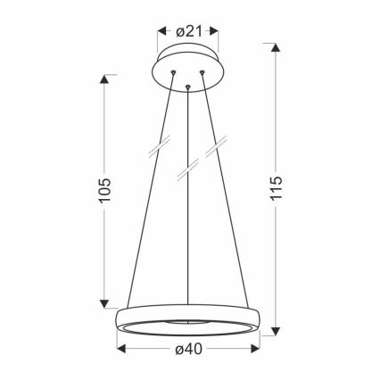 LED-Kronleuchter HASHIM LED/22W/230V d 40 cm kupfern