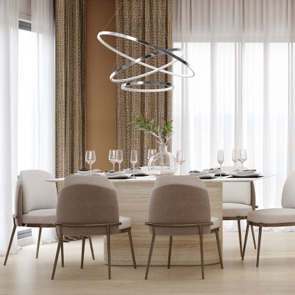 LED-Kronleuchter HOOP LED/93W/230V d 80 cm 4000K glänzendes Chrom