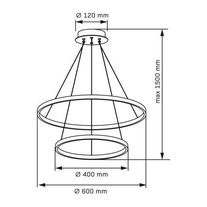 LED-Kronleuchter LEA LED/35W/230V 4000K d 60 cm golden