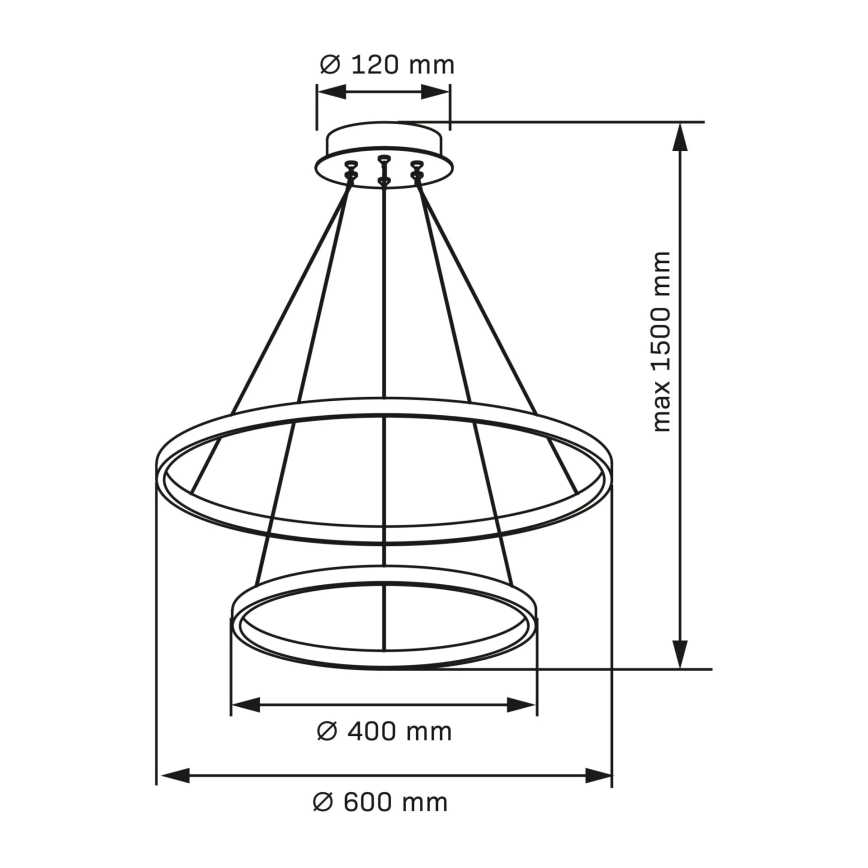 LED-Kronleuchter LEA LED/35W/230V 4000K d 60 cm golden