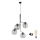 LED-Kronleuchter mit Stahlseil CESAR 4xE27/15W/230V schwarz/rauchgrau