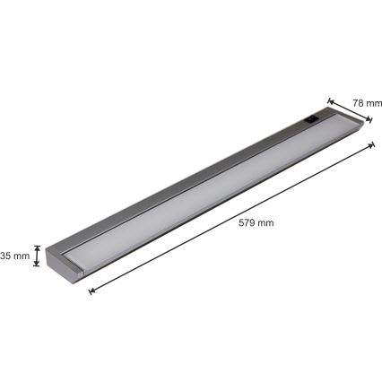 LED-Küchenunterbauleuchte LED/10W/230V silber