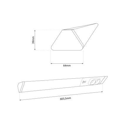 LED-Küchenunterbauleuchte mit Steckdosen und USB-Ports LED/18W/230V 4000K silbern