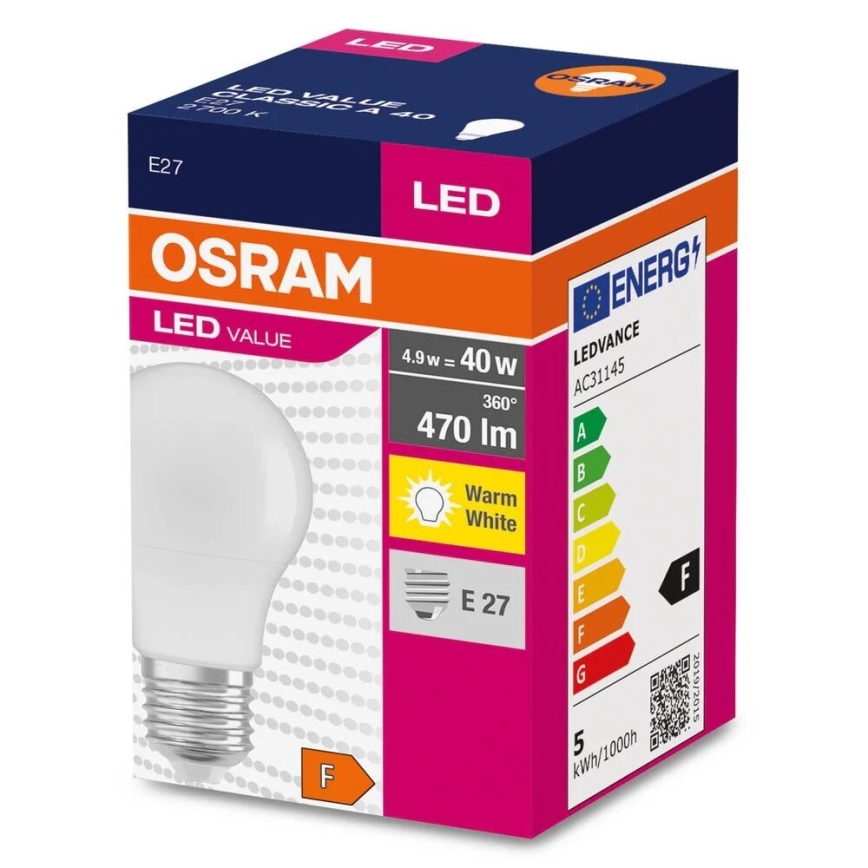 LED-Lampe A40 E14/4,9W/230V 2700K - Osram