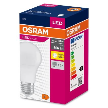 LED-Lampe A60 E27/8,5W/230V 2700K - Osram