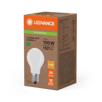 LED-Lampe CLASSIC FILAMENT A60 E27/7,2W/230V 2700K - Ledvance