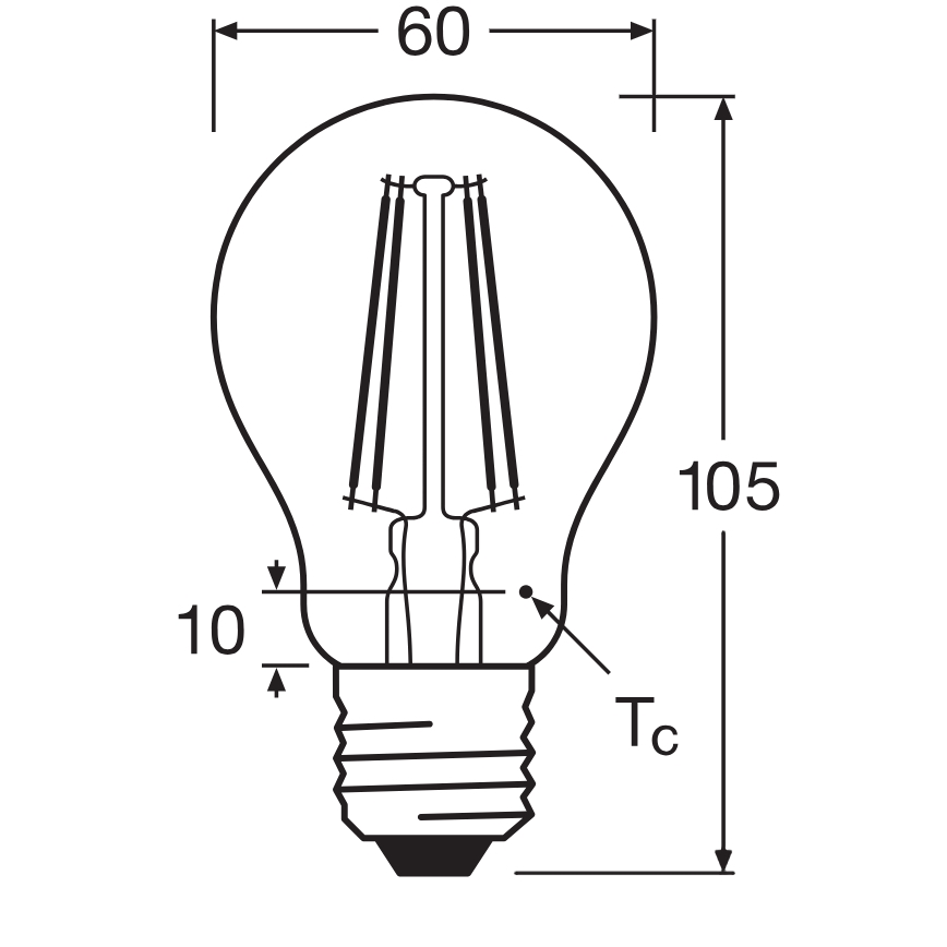 LED-Lampe CLASSIC FILAMENT A60 E27/7,5W/230V 2700K - Ledvance