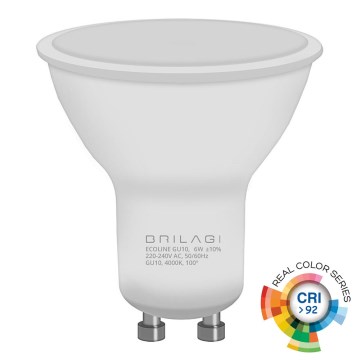 LED-Lampe ECOLINE GU10/6W/230V 4000K CRI 92 - Brilagi