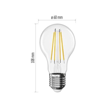 LED-Lampe FILAMENT A60 E27/3,8W/230V 4000K Energieklasse A