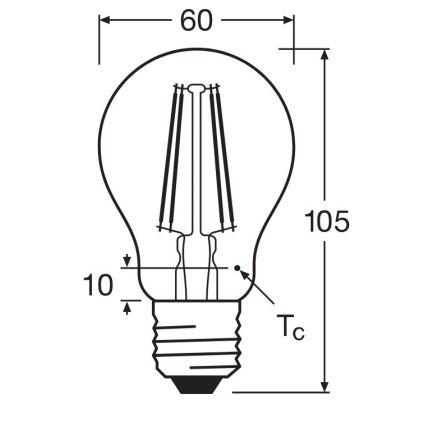 LED-Lampe FILAMENT A60 E27/6,5W/230V 4000K - Osram