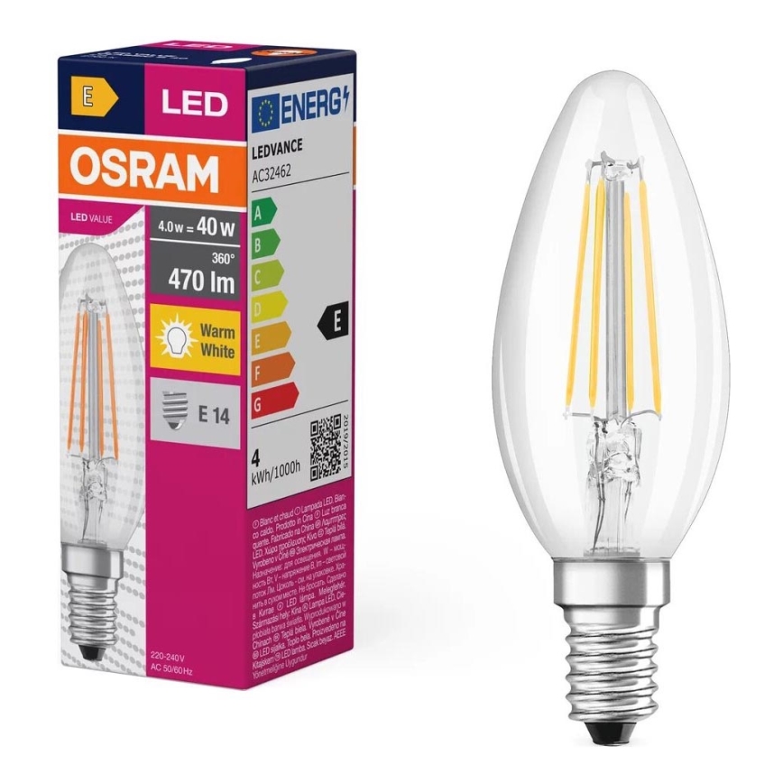 LED-Lampe FILAMENT B40 E14/4W/230V 2700K - Osram