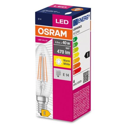 LED-Lampe FILAMENT B40 E14/4W/230V 2700K - Osram