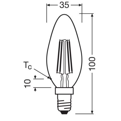 LED-Lampe FILAMENT B40 E14/4W/230V 2700K - Osram