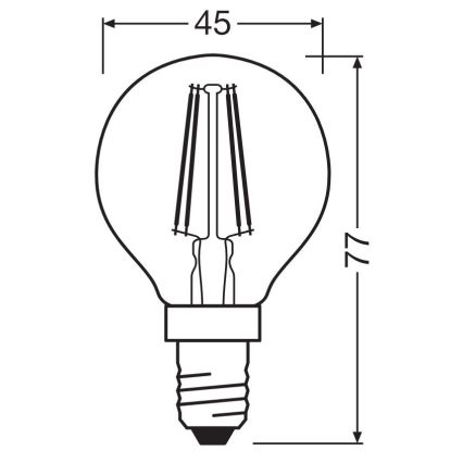 LED-Lampe FILAMENT P40 E14/4W/230V 2700K - Osram