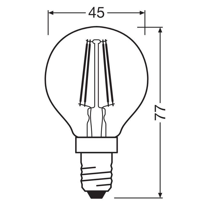 LED-Lampe FILAMENT P40 E14/4W/230V 2700K - Osram