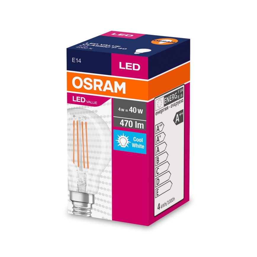 LED-Lampe FILAMENT P40 E14/4W/230V 4000K - Osram