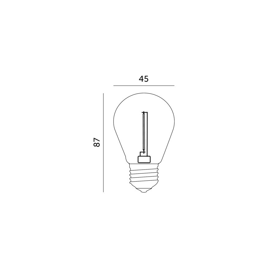 LED-Lampe FILAMENT ST45 E27/1W/230V 2700K