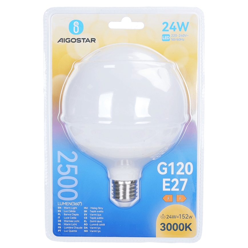 LED-Lampe G120 E27/24W/230V 3000K - Aigostar