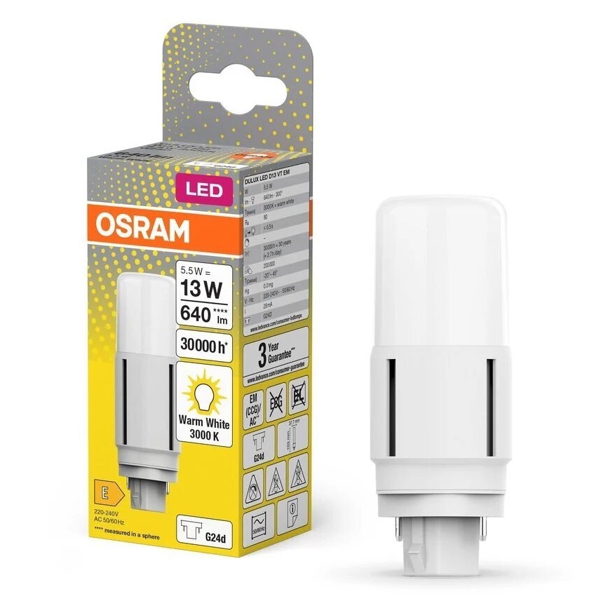 LED-Lampe G24d/5,5W/230V 3000K - Osram