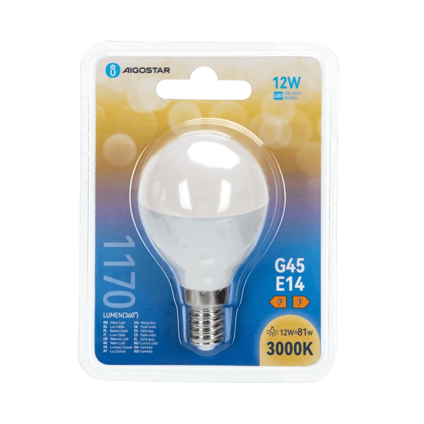 LED-Lampe G45 E14/12W/230V 3000K - Aigostar