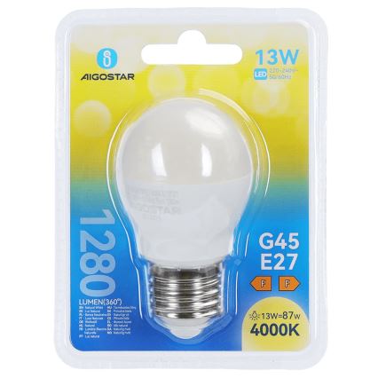 LED-Lampe G45 E27/13W/230V 4000K - Aigostar