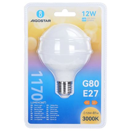 LED-Lampe G80 E27/12W/230V 3000K - Aigostar