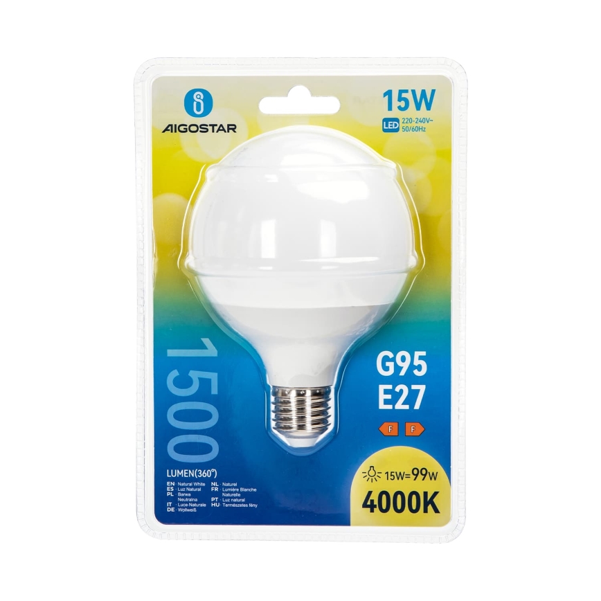 LED-Lampe G95 E27/15W/230V 4000K - Aigostar