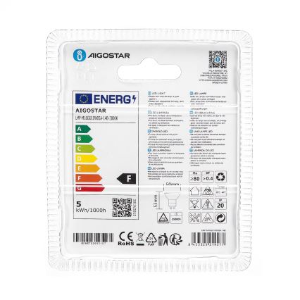LED-Lampe GU10/4,5W/230V 3000K - Aigostar