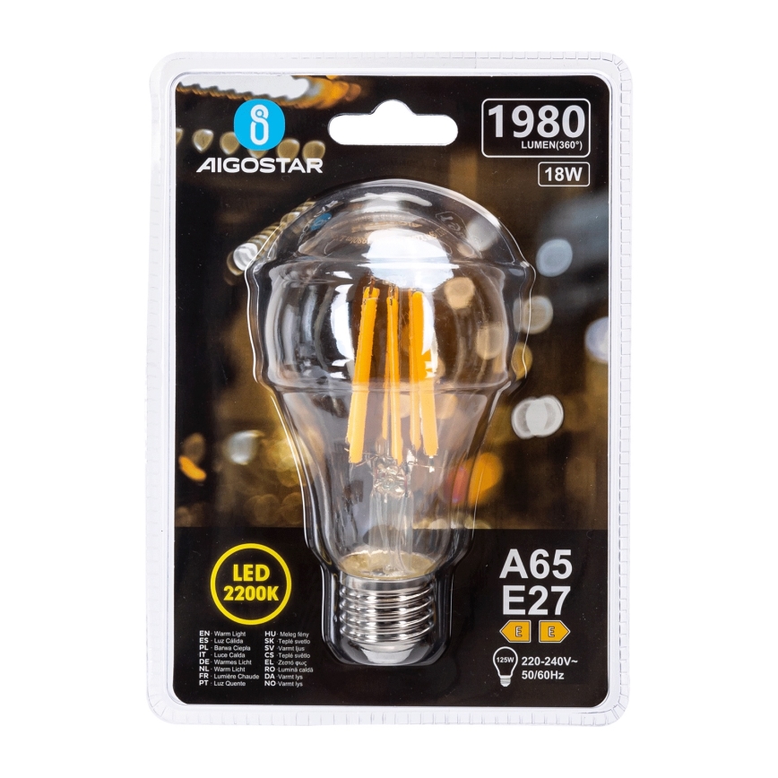 LED-Lampe im Vintage-Stil A65 E27/18W/230V 2200K - Aigostar