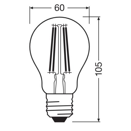LED-Lampe mit Dämmerungssensor CLASSIC FILAMENT A60 E27/7,3W/230V 2700K - Osram