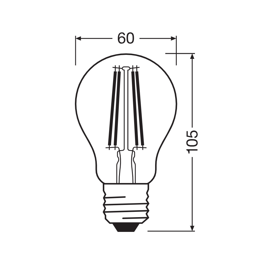 LED-Lampe mit Dämmerungssensor CLASSIC FILAMENT A60 E27/7,3W/230V 2700K - Osram