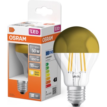 LED-Lampe mit verspiegelter Spitze FILAMENT E27/6,5W/230V 2700K goldfarben - Osram