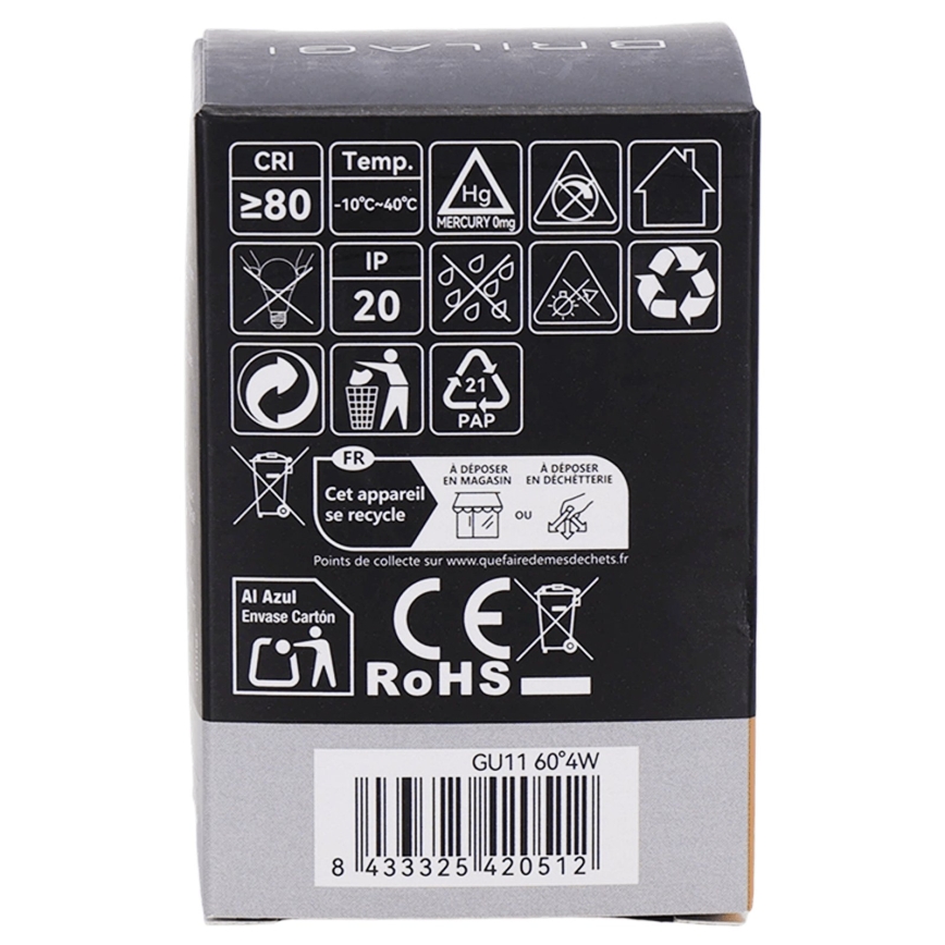 LED-Lampe MR11 GU10/4W/230V 3000K 60° - BRILAGI