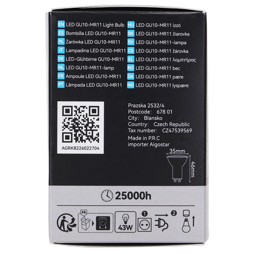 LED-Lampe MR11 GU10/4W/230V 3000K 60° - BRILAGI