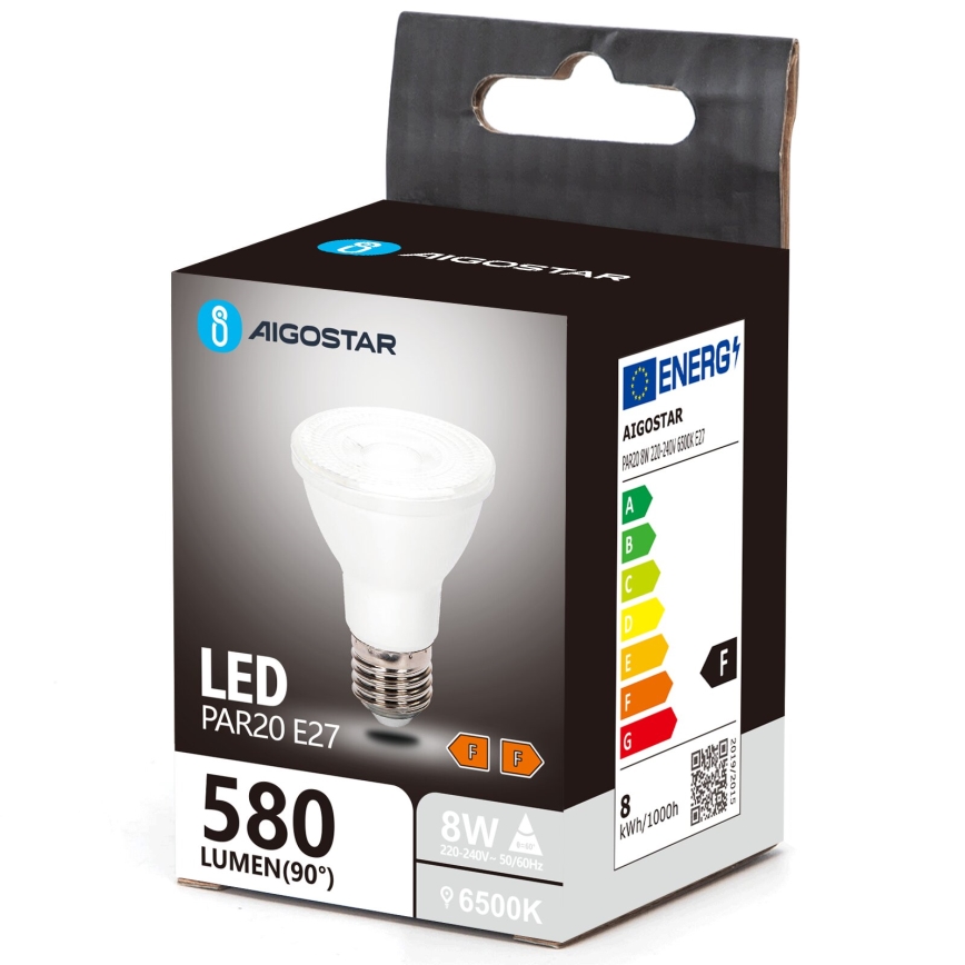 LED-Lampe PAR20 E27/8W/230V 6500K - Aigostar