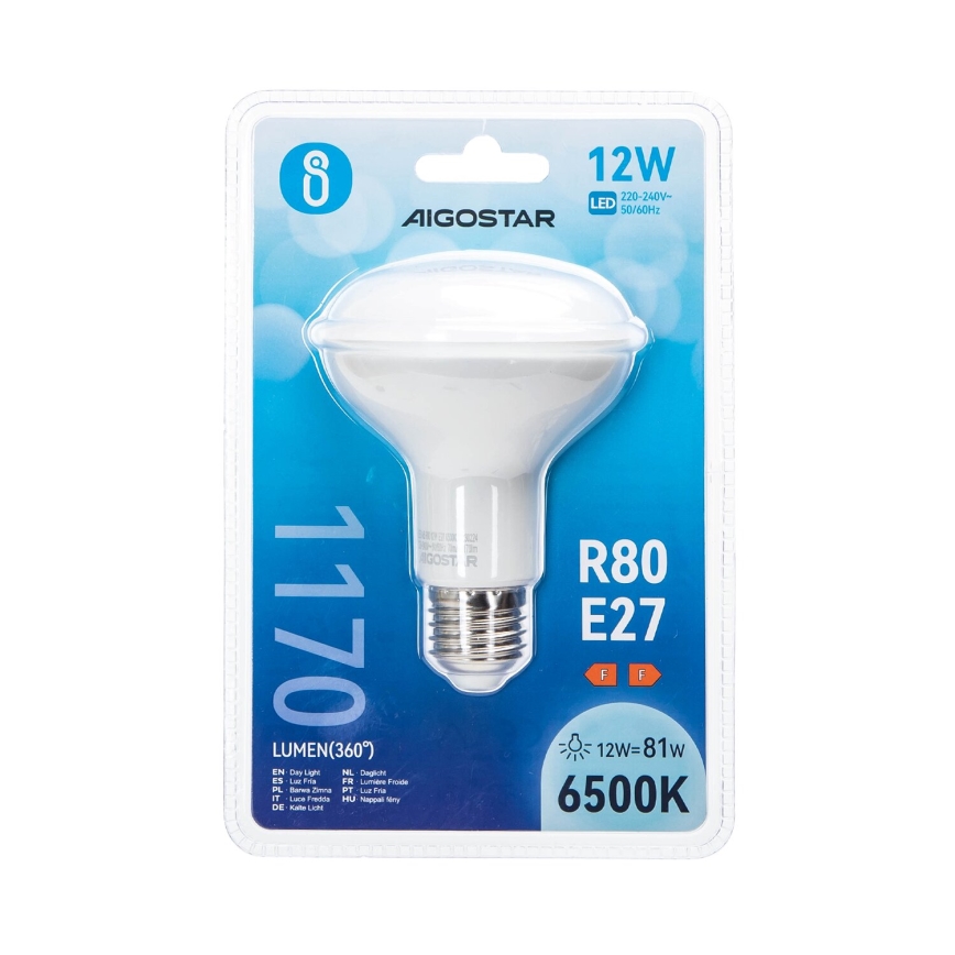 LED-Lampe R80 E27/12W/230V 6500K - Aigostar