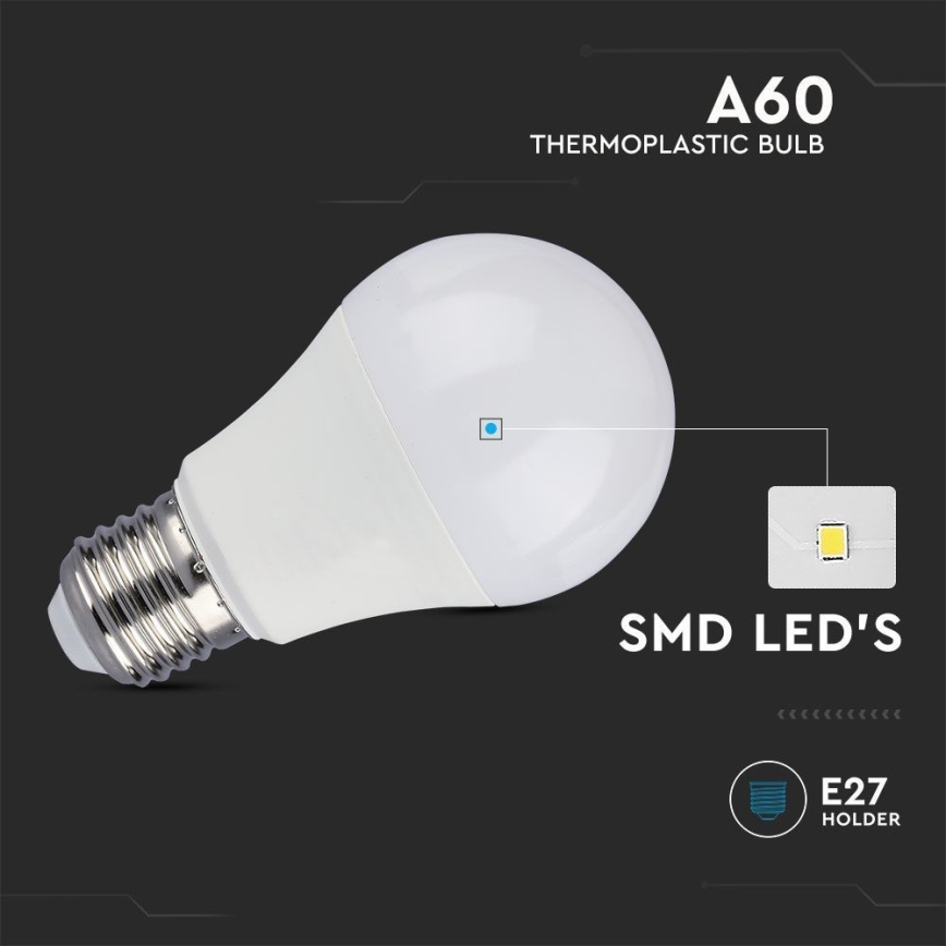 LED-Lampe SAMSUNG CHIP A60 E27/8,5W/230V 3000K