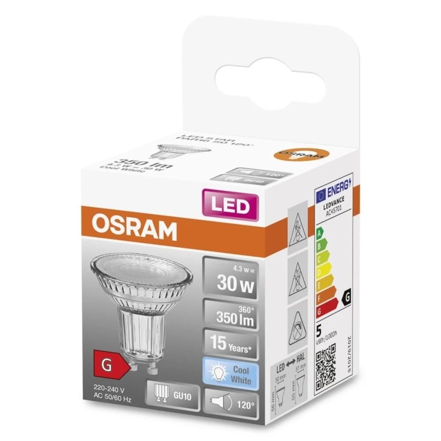 LED-Lampe STAR PAR16 GU10/4,3W/230V 4000K 120° - Osram