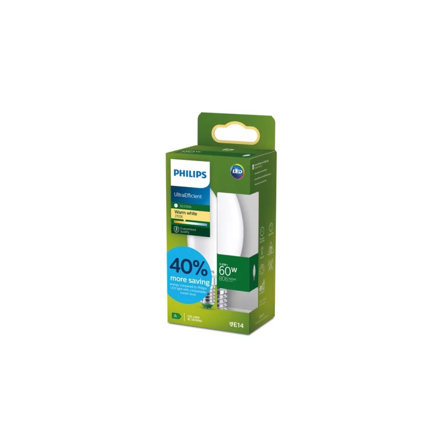 LED-Lampe ULTRAEFFICIENT Philips B35 E14/3,8W/230V 2700K