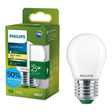 LED-Lampe ULTRAEFFICIENT Philips P45 E27/1,2W/230V 2700K