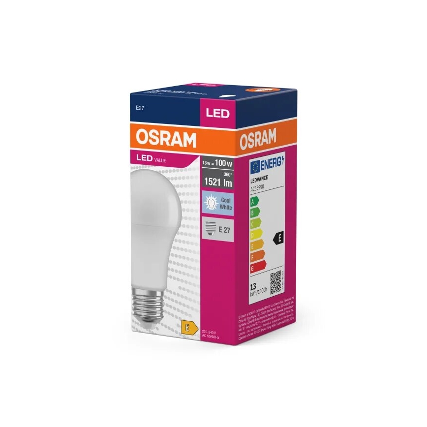 LED-Lampe VALUE A100 E27/13W/230V 4000K - Osram