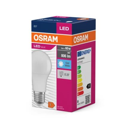 LED-Lampe VALUE A60 E27/8W/230V 4000K - Osram