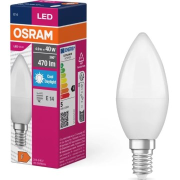 LED-Lampe VALUE B40 E14/4,9W/230V 6500K - Osram