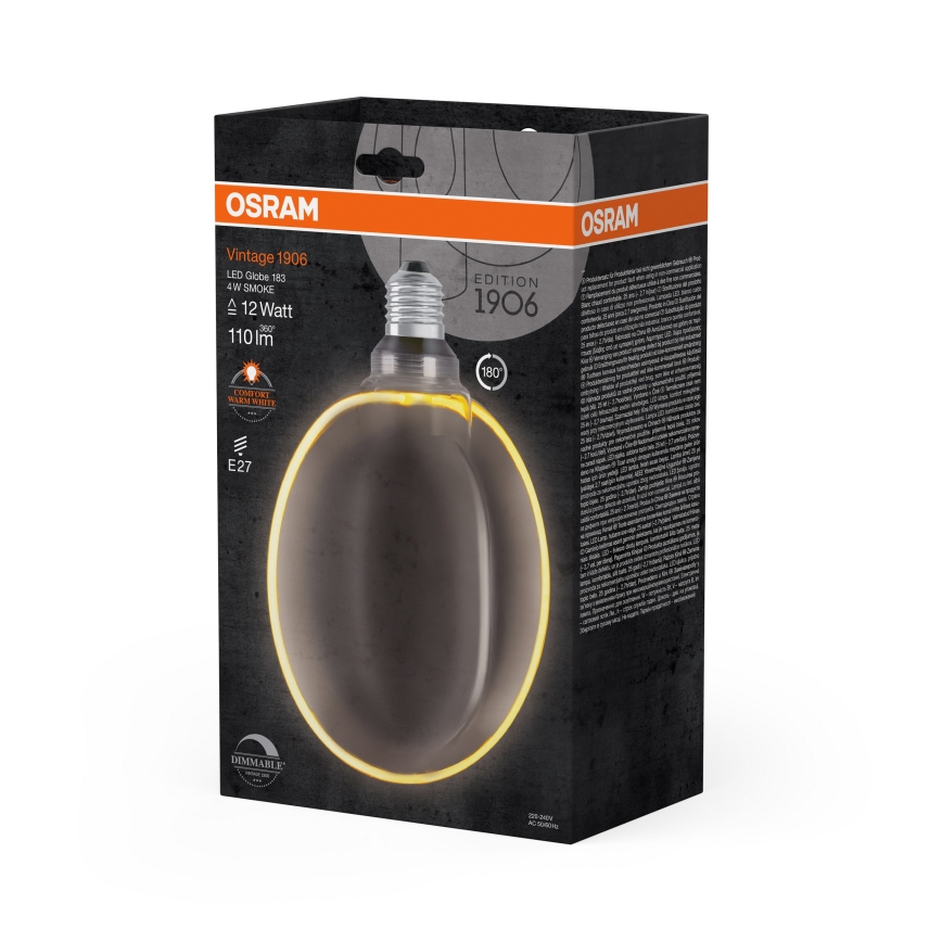 Dimmbares LED-Vintage-Filament-Leuchtmittel E27, 4 W, 230 V, 1800 K – Osram