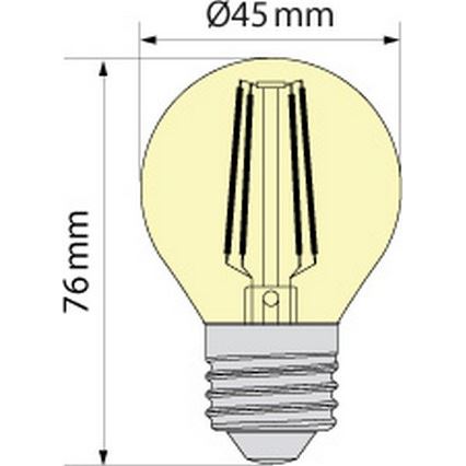 LED-Leuchtmittel CLASSIC AMBER G45 E27/6,5W/230V 2200K - Brilagi